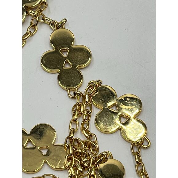 Tory Burch Kira Clover Necklace in gold-tone with red enamel or resin accents - Picture 7 of 12
